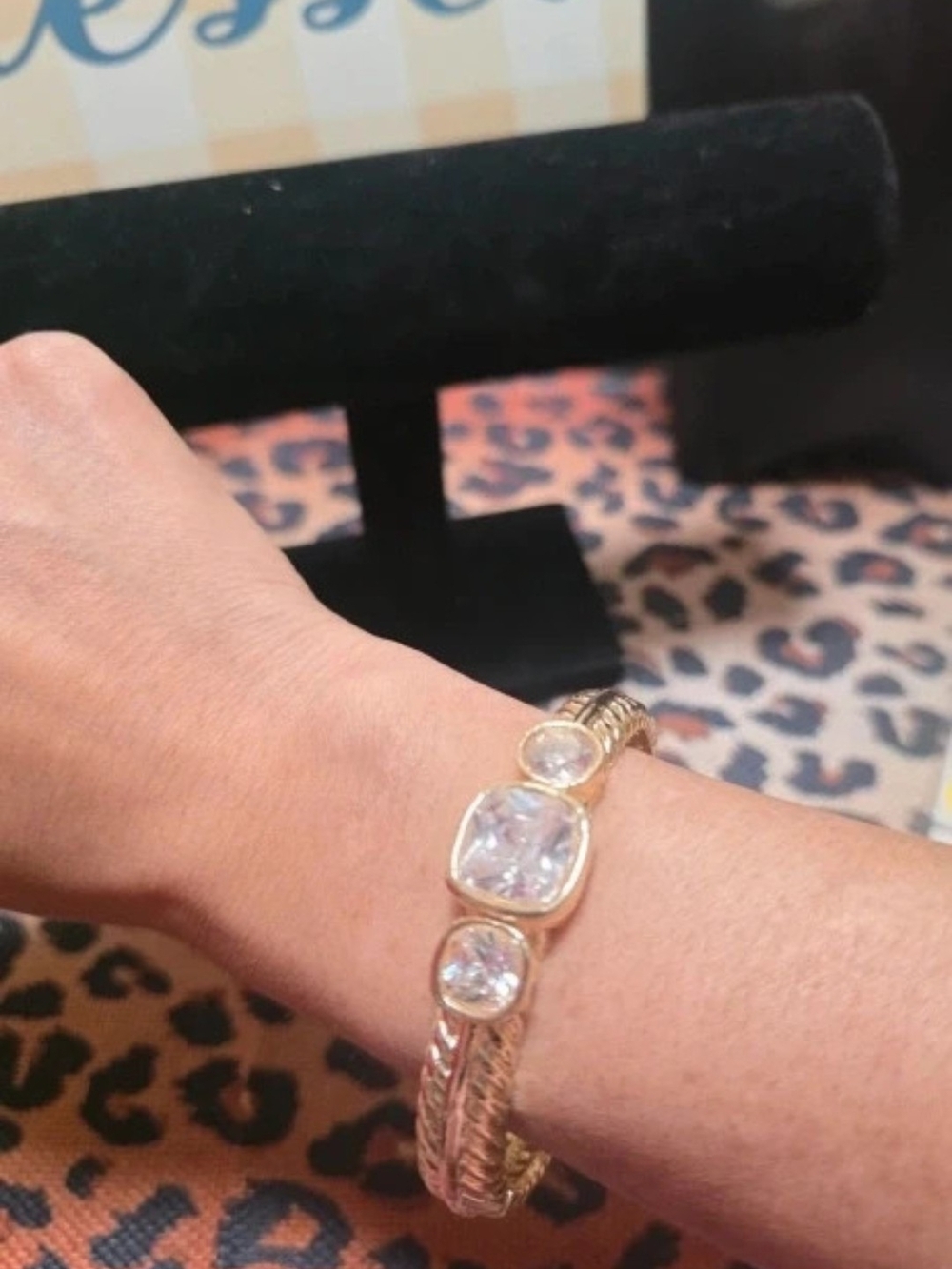 Gold-Tone Crystal Accent Women's Bracelet